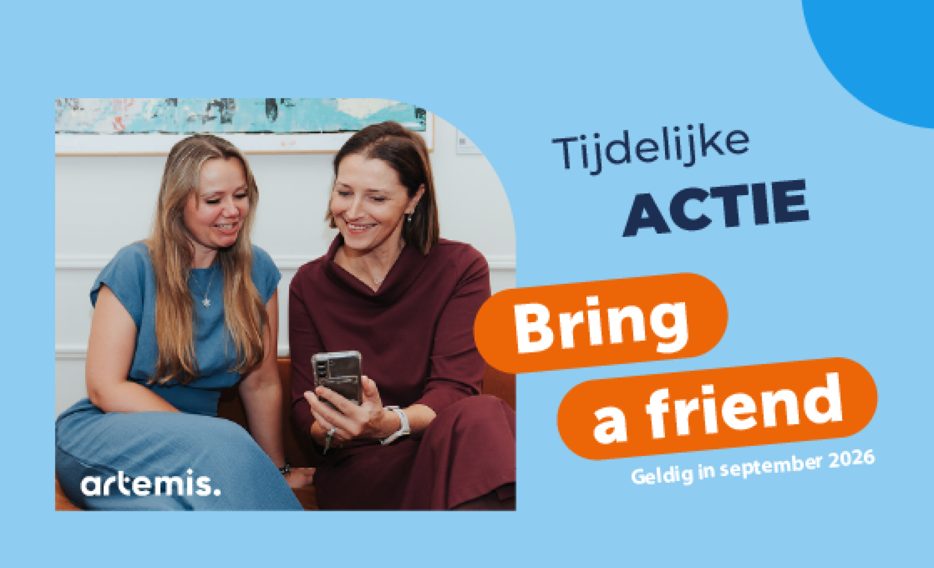 Artemis nieuws september 2026 Bring a friend actie artemis september 2026